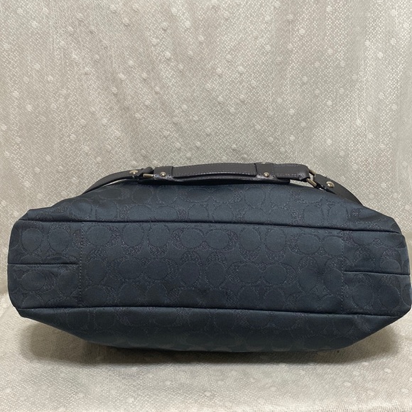 *SOLD*Coach Ashley Signature CC Sateen With Leather Satchel In Charcoal Metallic - Picture 10 of 15